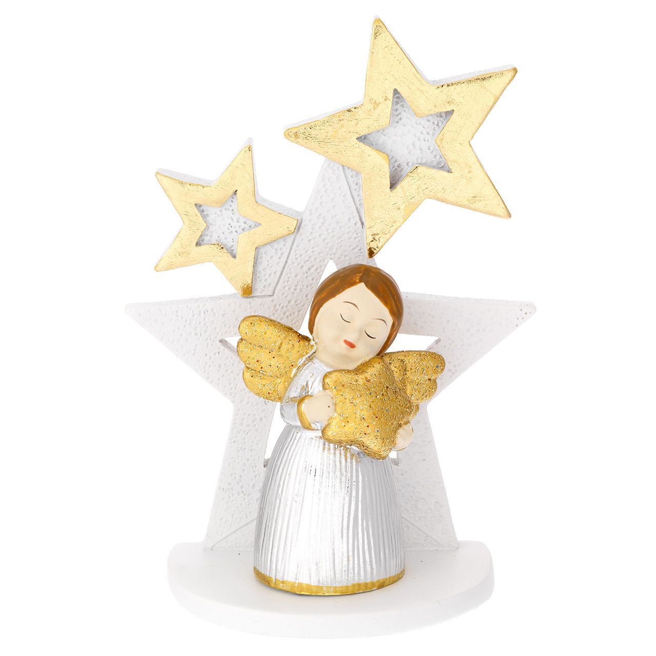 ALBERO MULTISTELLE H. 125 ORO CON ANGIOLETTO CON STELLA